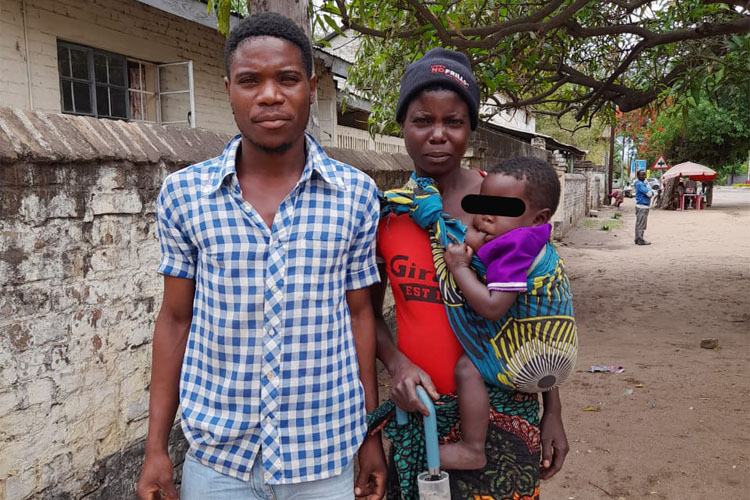 Afiya with husband and child